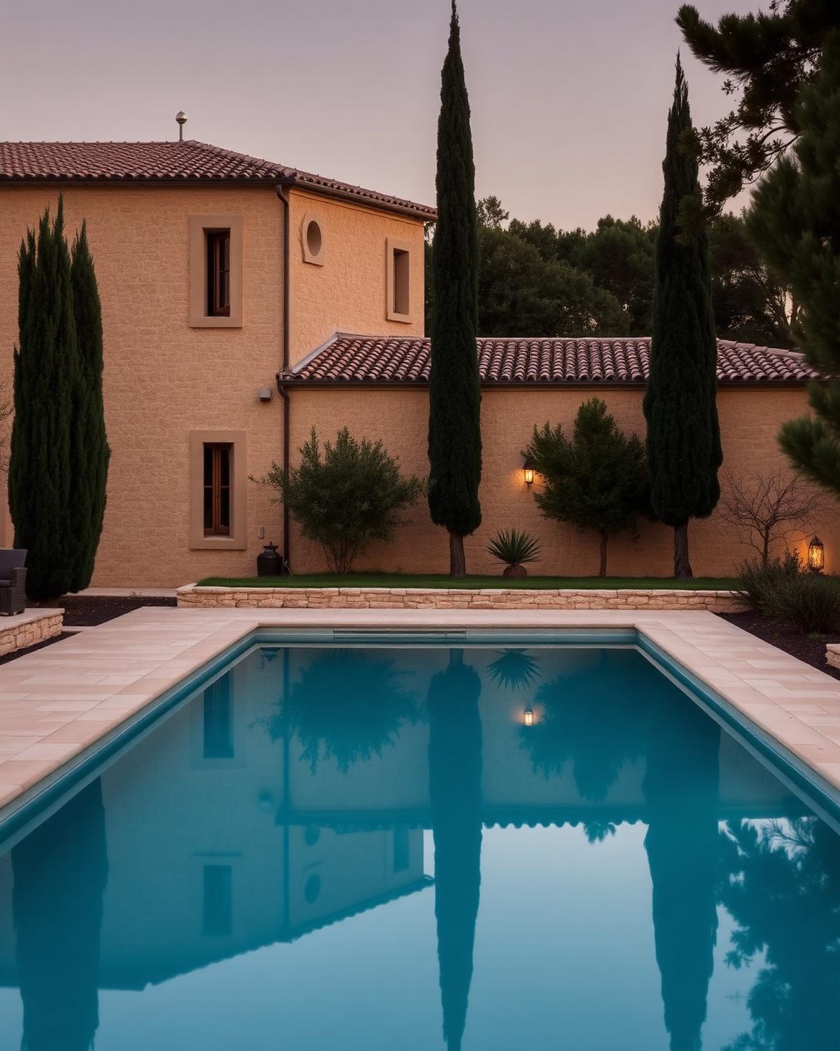 Bastide provençale et piscine à Puyricard